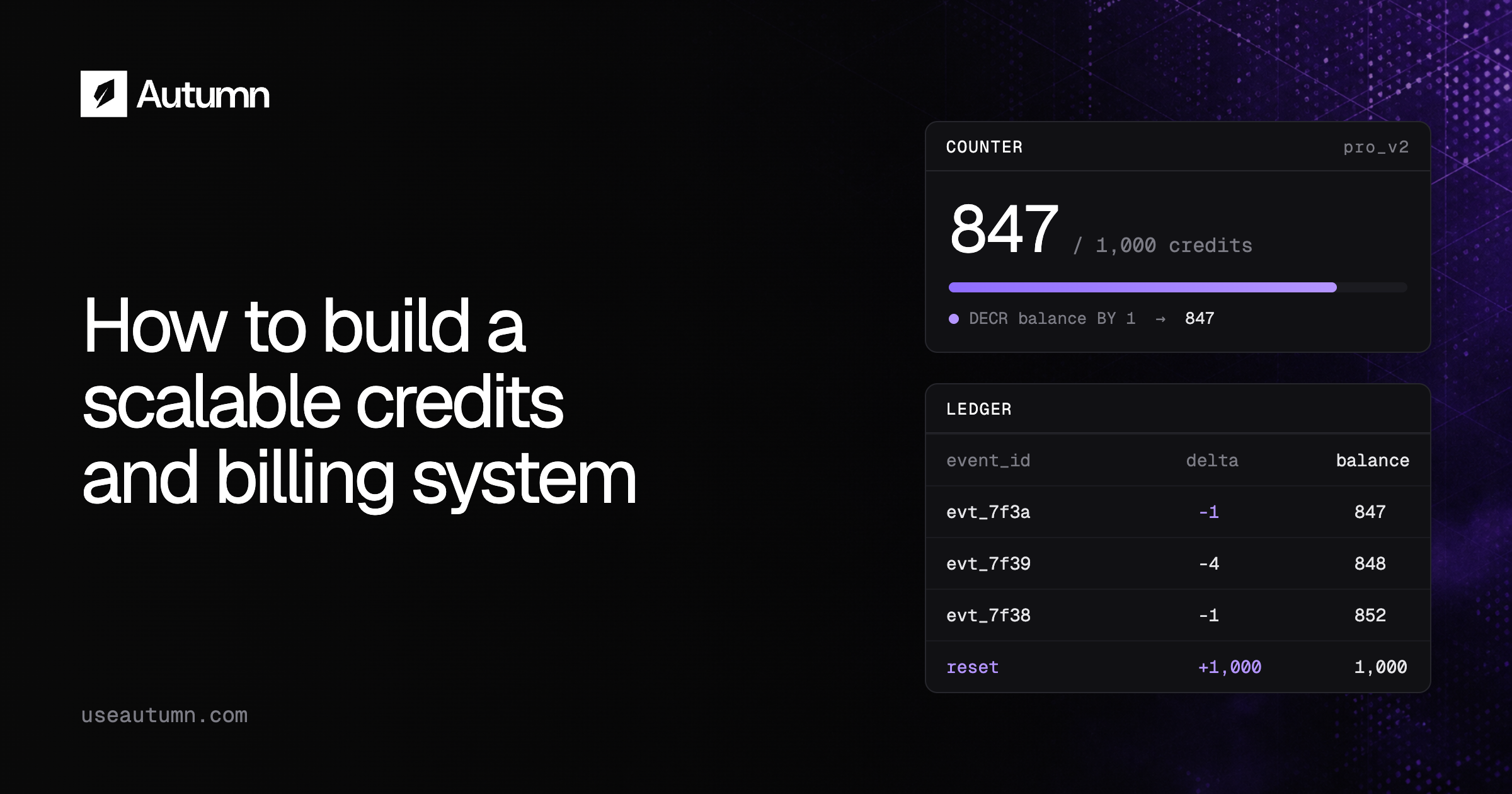 How to properly build a credit ledger